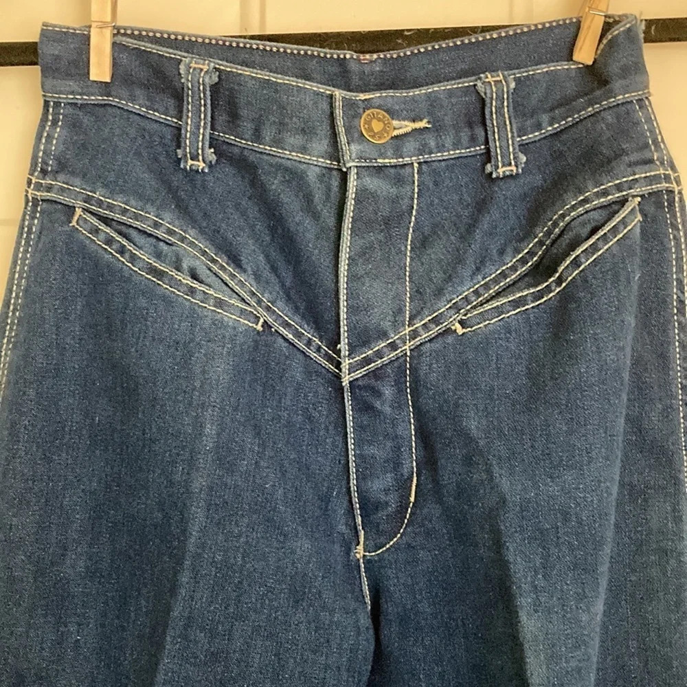PS Gitano 1980’s high waist denim jean plain pocket size 8 24 x 27 top stitched - Picture 3 of 16